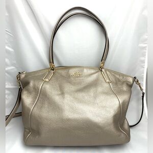 Coach Kelsey Zip top Pebbled Leather Satchel